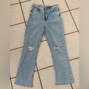 Zara Light Blue Straight Leg Jeans High Waist